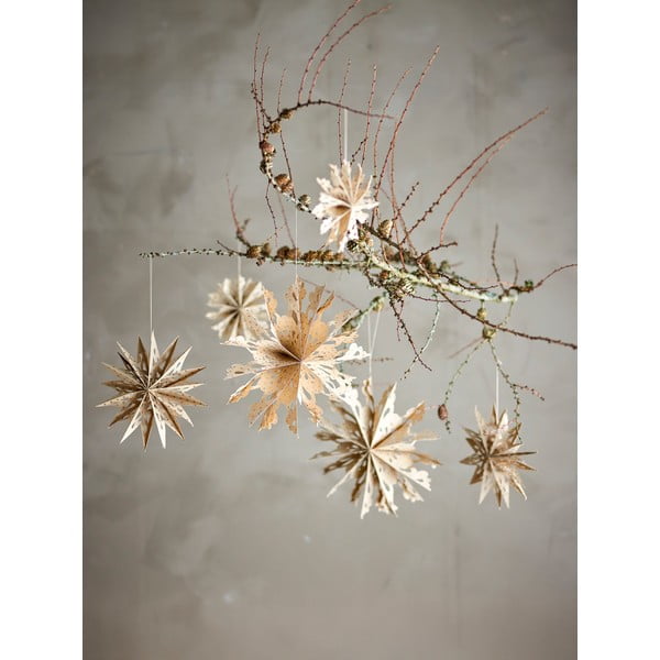 Papírové závěsné vánoční dekorace v sadě 6 ks Star – Bloomingville-image-1
