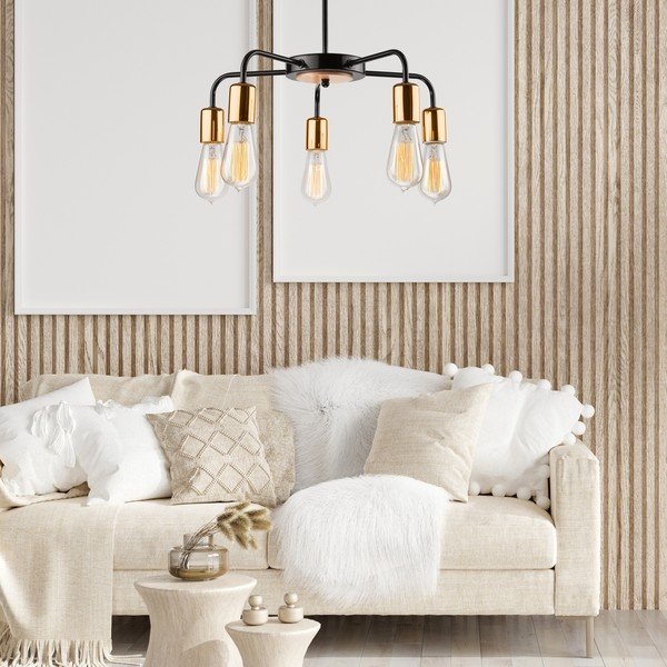 Černé závěsné svítidlo s kovovým stínidlem ø 45 cm Erica – LAMKUR-image-2