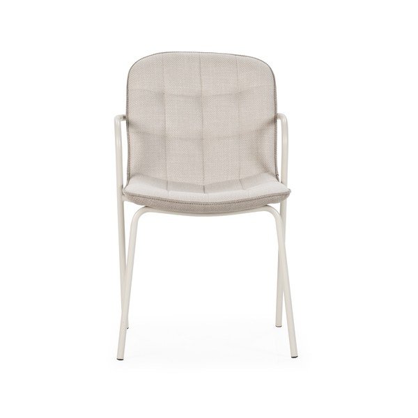 Béžová čalouněná jídelní židle s područkami Angie – Marckeric-image-2