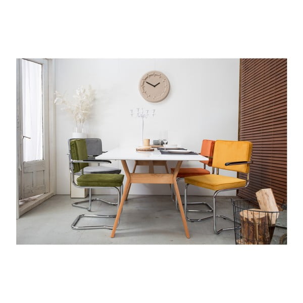 Černé čalouněné jídelní židle v sadě 2 ks s područkami/houpací – Zuiver-image-2