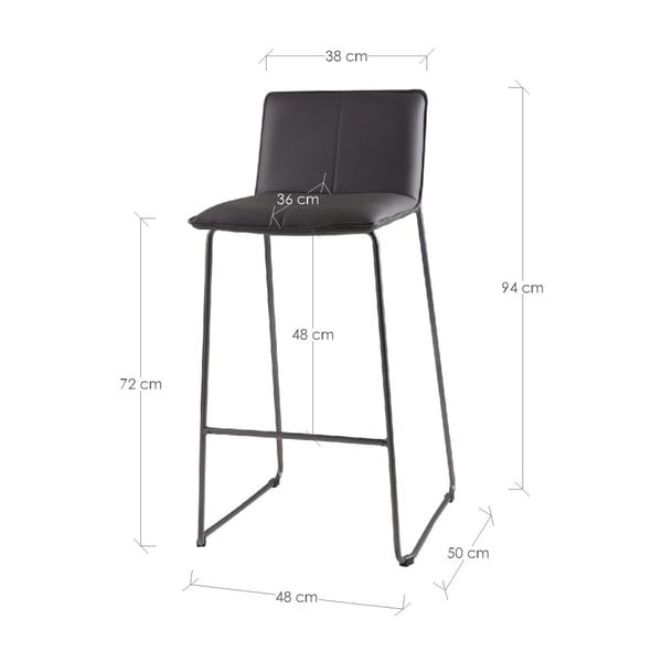 Sada 2 šedých barových židlí sømcasa Lou-image-2