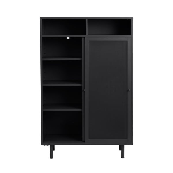 Černá kovová skříňka s posuvnými dveřmi 90x140x40 cm Veep – Unique Furniture-image-4