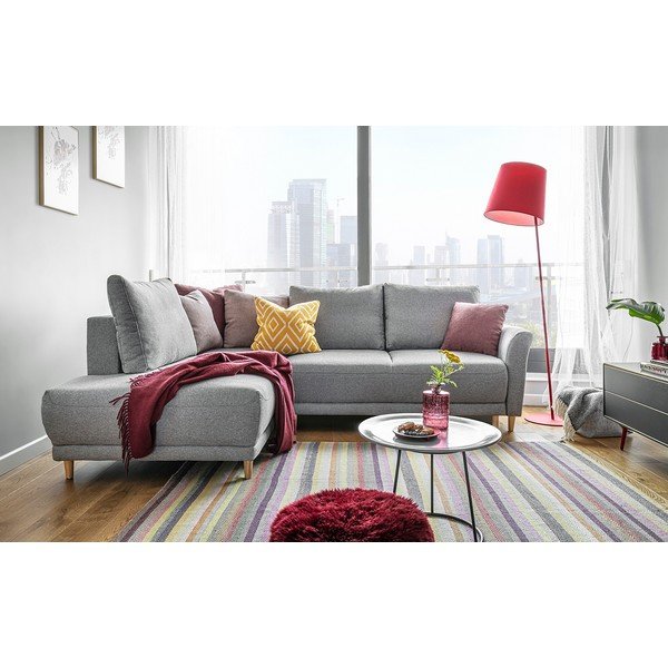 Světle šedá rozkládací rohová pohovka Miuform Lovely Annie, levý roh-image-1