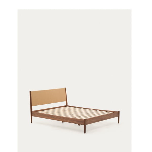 Tmavě hnědá dvoulůžková postel s roštem 160x200 cm Elan – Kave Home-image-2