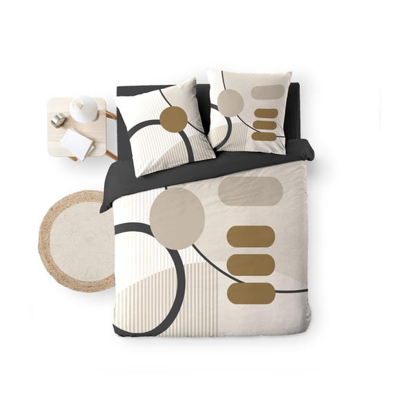 Béžové bavlněné povlečení na dvoulůžko/prodloužené 240x220 cm Santana – douceur d'intérieur-image-4