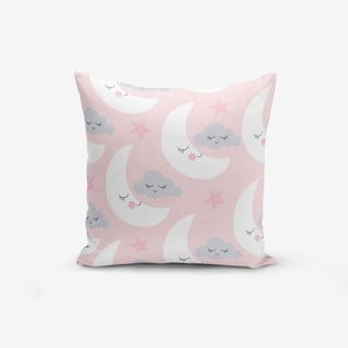 Povlak na polštář s příměsí bavlny Minimalist Cushion Covers With Points Moon And Cloud, 45 x 45 cm
