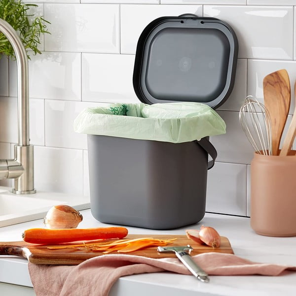 Bílá nádoba na kompostovatelný odpad 6 l Albula - Rotho-image-1