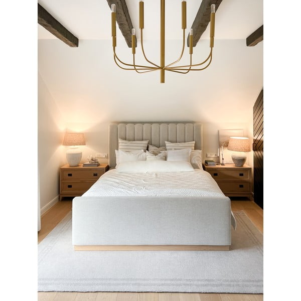 Krémový vlněný koberec 200x300 cm Calisia M Grid Rim – Agnella-image-3