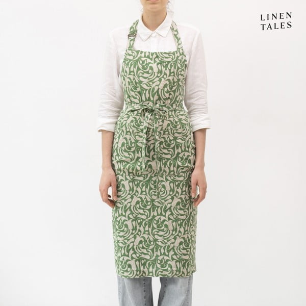 Lněná zástěra Evergreen Damask – Linen Tales