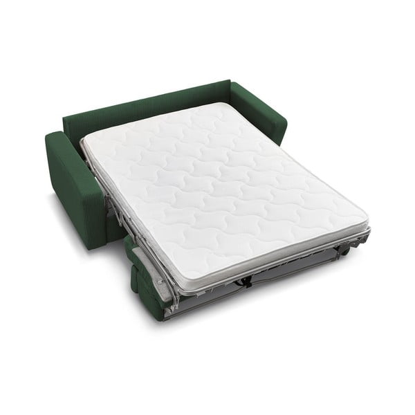 Tmavě zelená manšestrová rozkládací pohovka 195 cm Monaco – Bobochic Paris-image-4