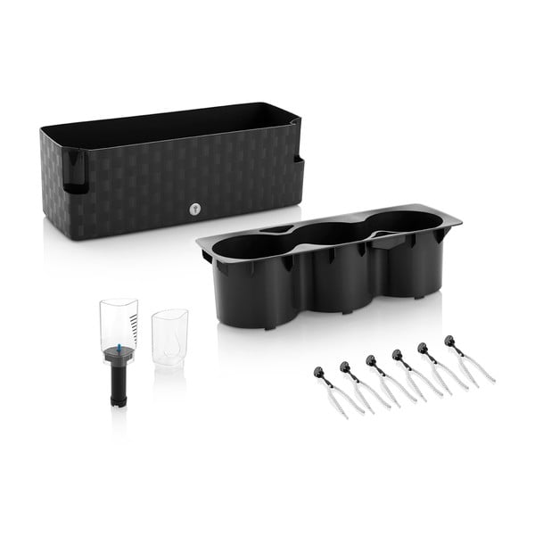 Bazalkově zelený samozavlažovací květináč Flower Lover Cobble Trio, 40 x 14 cm-image-3