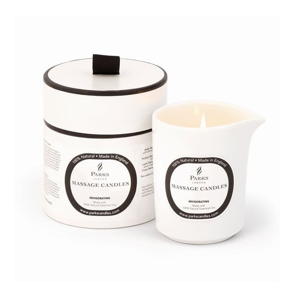 Masážní svíčka s vůní mandarinky a rozmarýnu Parks Candles London Euphoric Invigorating, 50 hodin hoření