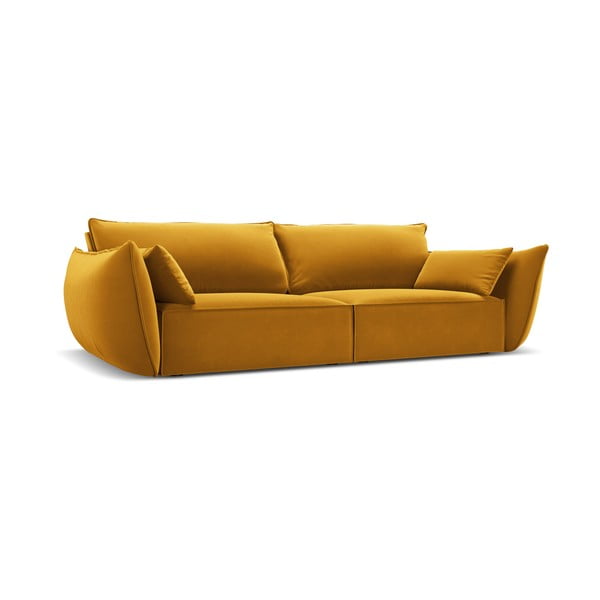 Sametová pohovka v hořčicové barvě 208 cm Vanda – Mazzini Sofas-image-2