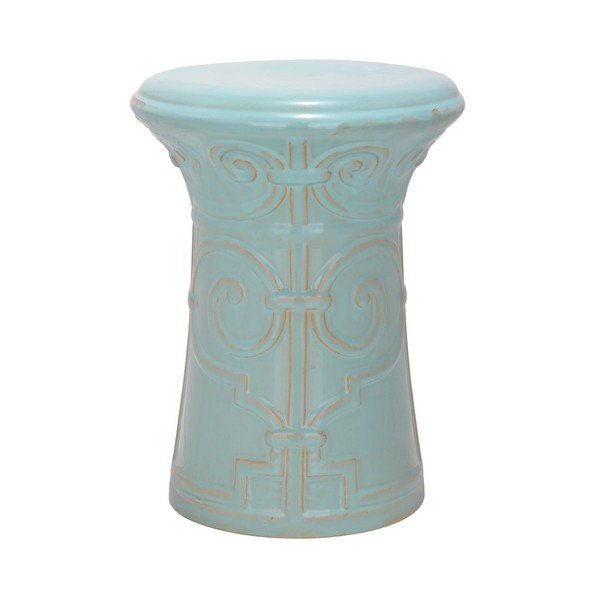 Tyrkysově modrý keramický stolek vhodný do exteriéru Safavieh Imperial, ø 30 cm