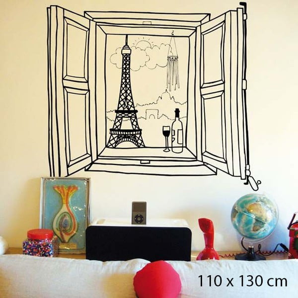 Samolepka Paris Window, 110x130 cm