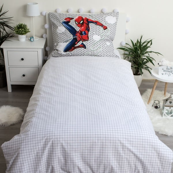 Bavlněné dětské povlečení na jednolůžko se svítícím efektem 140x200 cm Spiderman – Jerry Fabrics-image-2