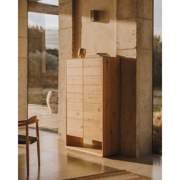 Skříňka v dekoru dubu v přírodní barvě 100x163,5 cm Alguema – Kave Home-image-1