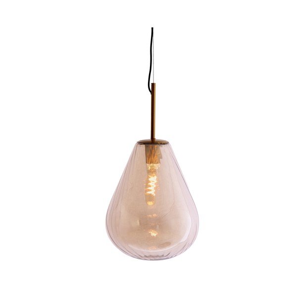 Jantarové závěsné svítidlo se skleněným stínidlem Leona – Light & Living-image-1