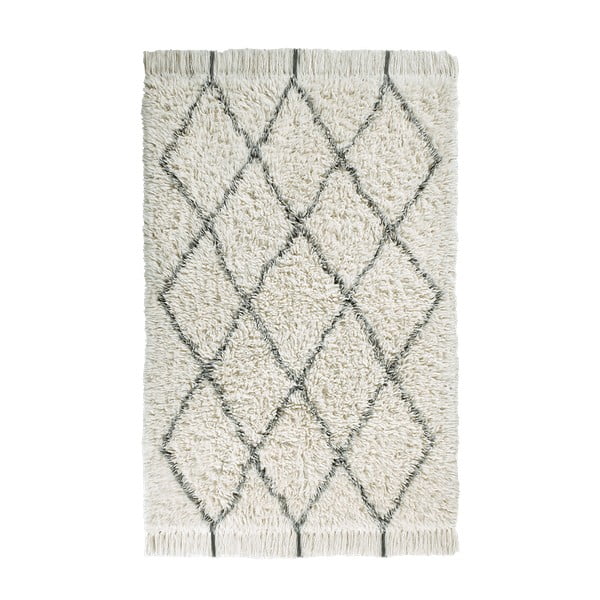 Krémový pratelný ručně tkaný vlněný koberec 140x200 cm Berber Soul – Lorena Canals