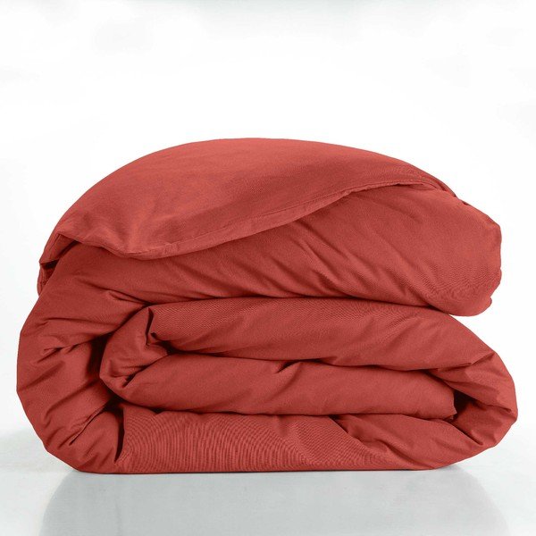 Bavlněný povlak na peřinu na dvoulůžko/prodloužený v cihlové barvě 240x220 cm Lina – douceur d'intérieur