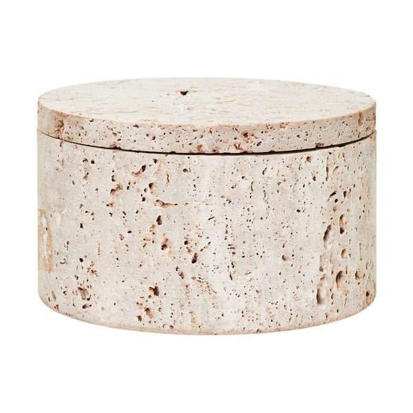 Dekorativní kamenný úložný box v přírodní barvě ø 14x8 cm Tibor – Premier Housewares