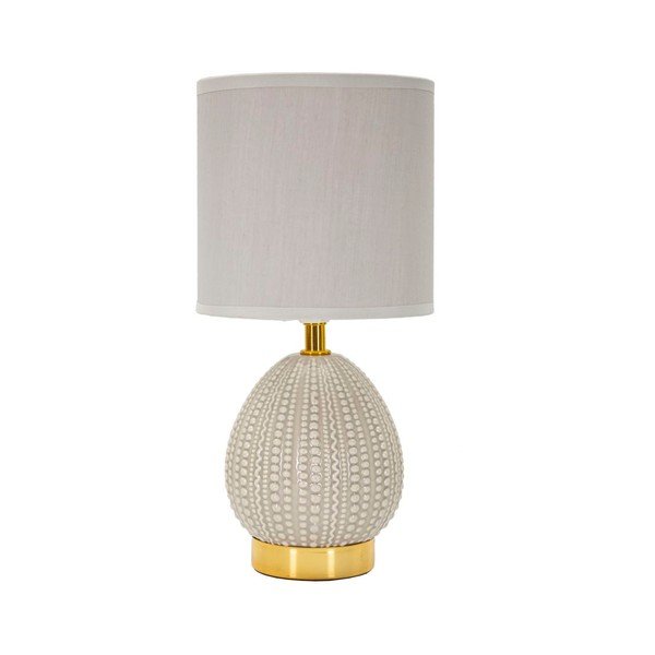 Světle šedá keramická stolní lampa s textilním stínidlem (výška 30,5 cm) Flavi – Mauro Ferretti
