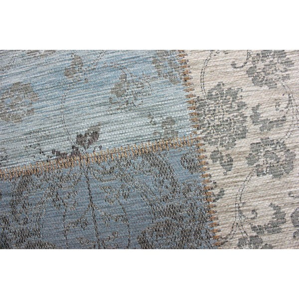 Modrošedý koberec Flair Rugs Patchwork Chenille Duck Egg, 120 x 170 cm-image-4