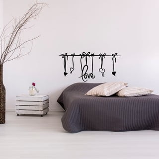 Bílá samolepka Ambiance Love Headboard