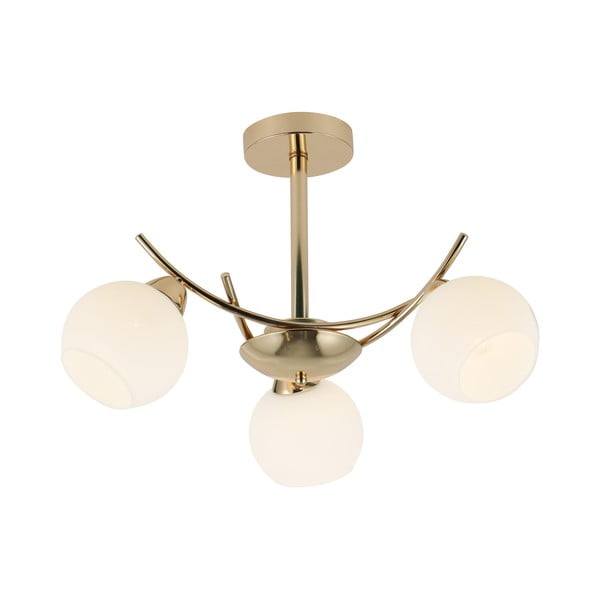 Stropní svítidlo se skleněným stínidlem v bílo-zlaté barvě 36x52 cm Amos – Candellux Lighting-image-1