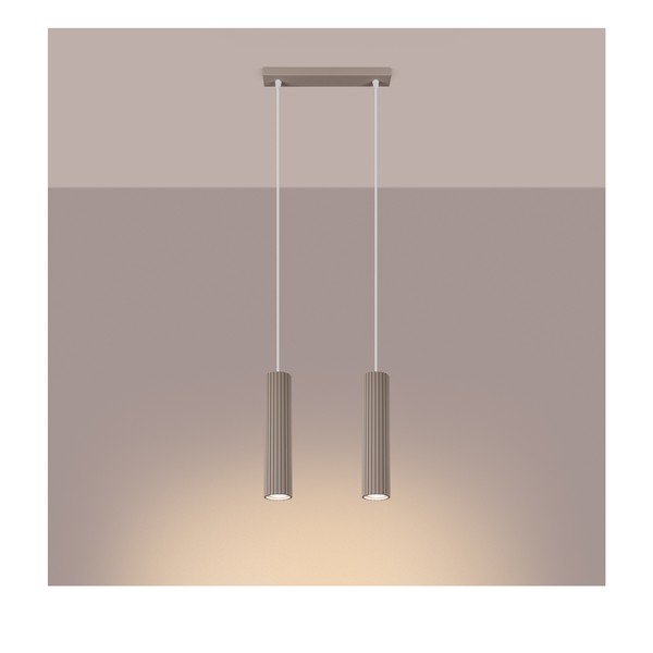 Taupe kovové závěsné svítidlo Gleam – Sollux-image-1