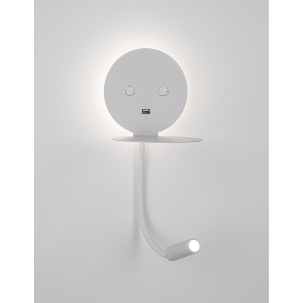 Bílé hliníkové LED nástěnné svítidlo s ohybatelnou konstrukcí/s USB portem Eclip – Nova Luce-image-2