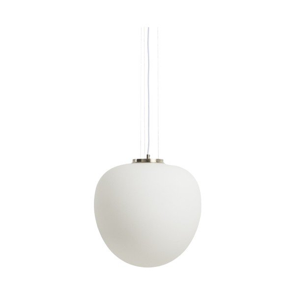Bílé závěsné svítidlo se skleněným stínidlem ø 25 cm Ardali – Kave Home