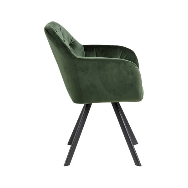 Zelené čalouněné jídelní křeslo s područkami Lola – Actona-image-2