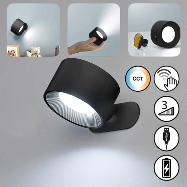 Černé LED nástěnné svítidlo Magnetics – Fischer & Honsel-image-2