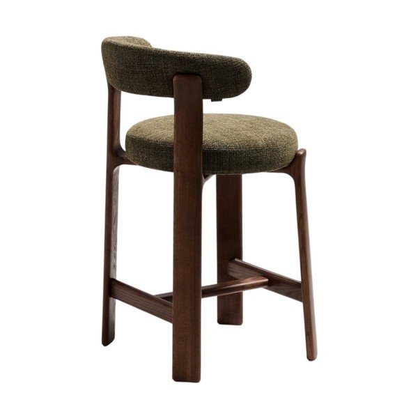 Zelená/v tmavě přírodní barvě barová židle z jasanového dřeva (výška sedáku 65 cm) Granite – Kave Home-image-4