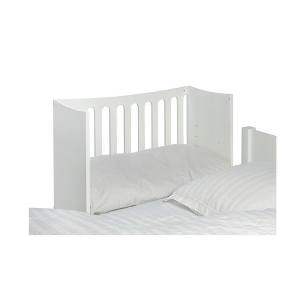 Bílá dětská postýlka na kolečkách s odnímatelnou postranní pelestí Manis-h, 89 x 44 cm-image-3