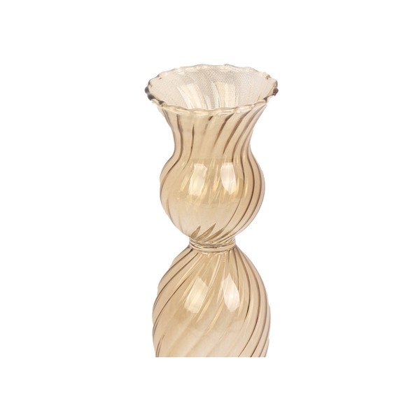 Světle hnědý skleněný svícen PT LIVING Swirl, výška 17 cm-image-2