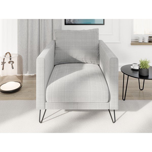 Světle šedé žinylkové křeslo Freya – Ropez-image-1