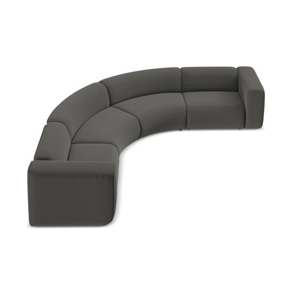 Šedá sametová rohová pohovka Ekahi – Makamii-image-3