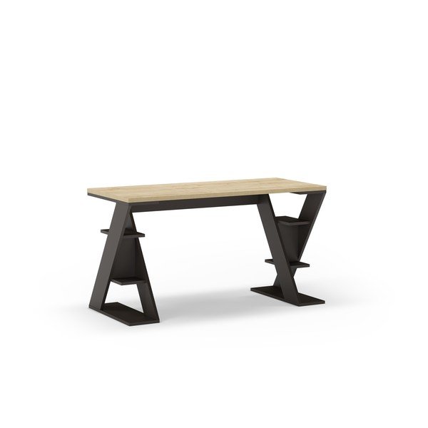 Pracovní stůl s deskou v dubovém dekoru 60x137 cm Butterfly – Marckeric-image-2