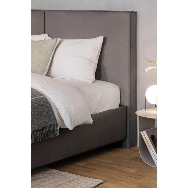 Šedá čalouněná dvoulůžková postel s úložným prostorem s roštem 180x200 cm Myra Bold – Bonami Selection-image-3