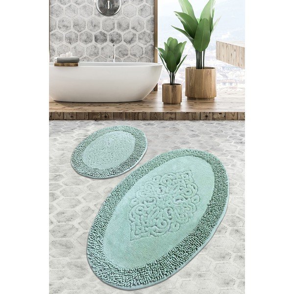 Světle zelené koupelnové předložky v sadě 2 ks 100x60 cm Piante – Foutastic-image-3