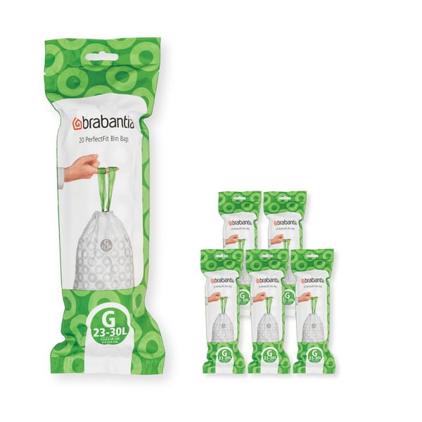 Pytle na odpadky v sadě 120 ks 30 l PerfectFit G – Brabantia