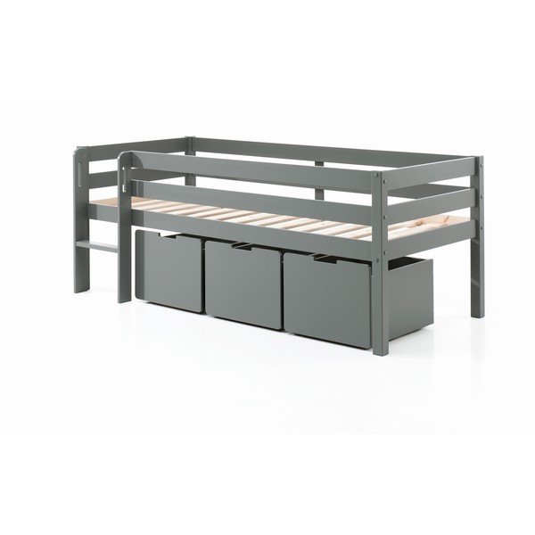 Šedé šuplíky pod dětskou postel 3 ks Pino – Vipack-image-1