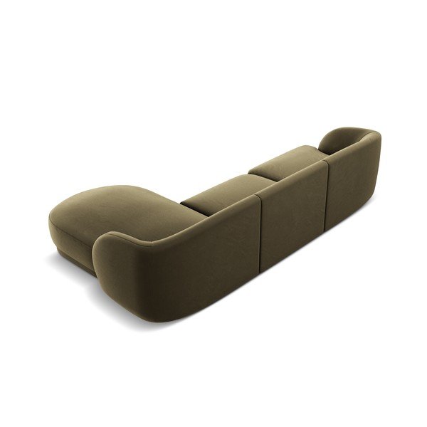 Zelená sametová rohová pohovka (pravý roh) Miley  – Micadoni Home-image-3