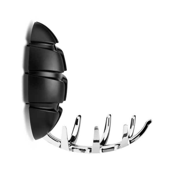 Černý/v leskle stříbrné barvě nástěnný plastový háček Bug – Spinder Design-image-2