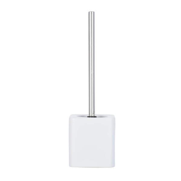 Matně bílý keramický toaletní kartáč Wenko Hexa-image-1