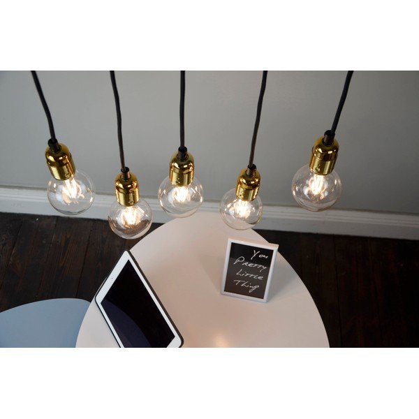 Černé pětiramenné závěsné svítidlo s detaily ve zlaté barvě Sotto Luce Uno-image-2