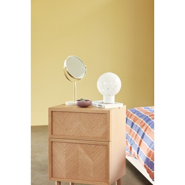 Noční stolek z dubového dřeva v přírodní barvě Herringbone – Hübsch-image-1