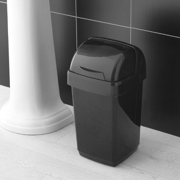 Černý odpadkový koš Addis Roll Top, 22,5 x 23 x 42,5 cm-image-1